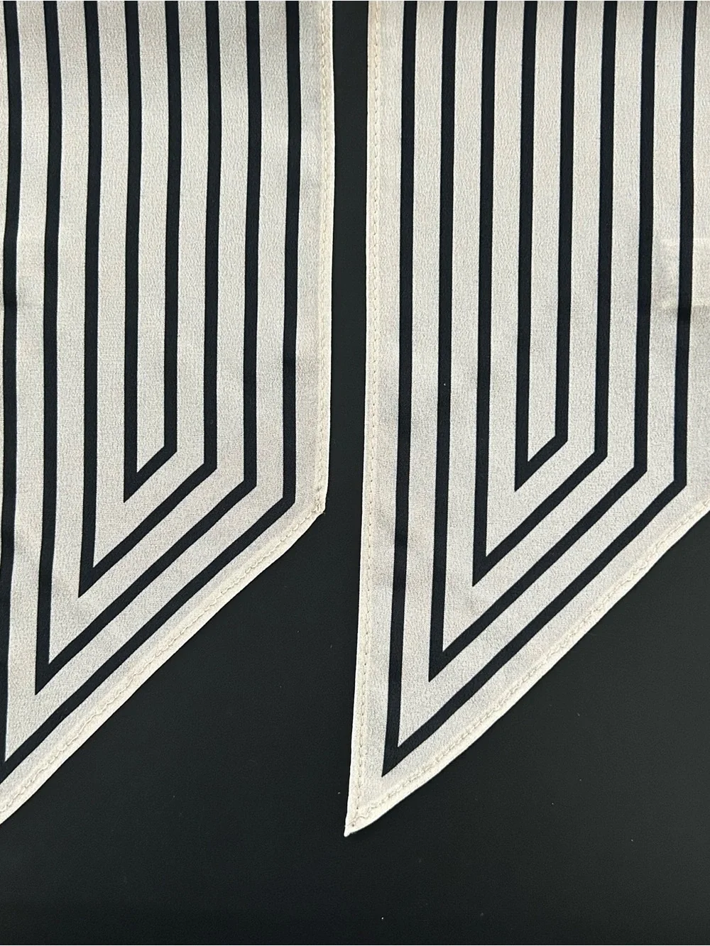 TOTEME Silk Scarf Ivory Black Striped Neck Hair Bag Wrap Designer Luxury
